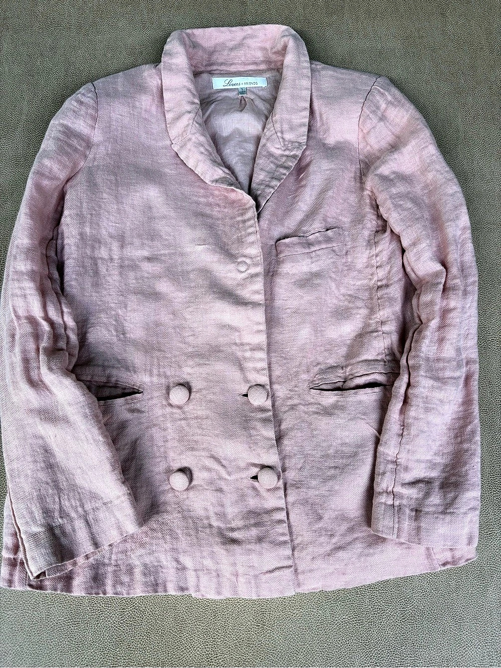 Lovers + Friends Linen Blazer in Pink Size Small